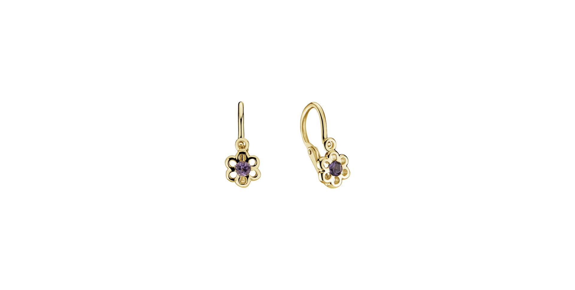Children's earrings with Amethyst Printemps