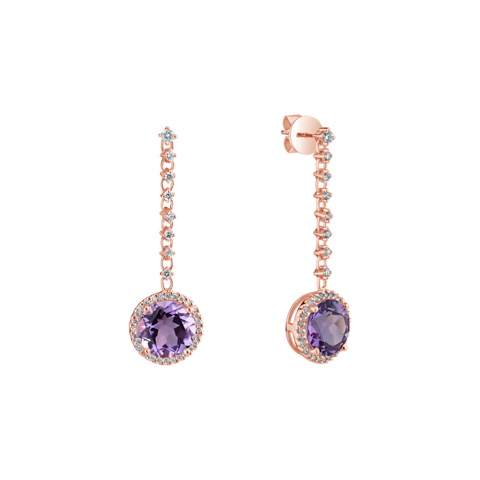 Diamond earrings with Amethyst Chivalry