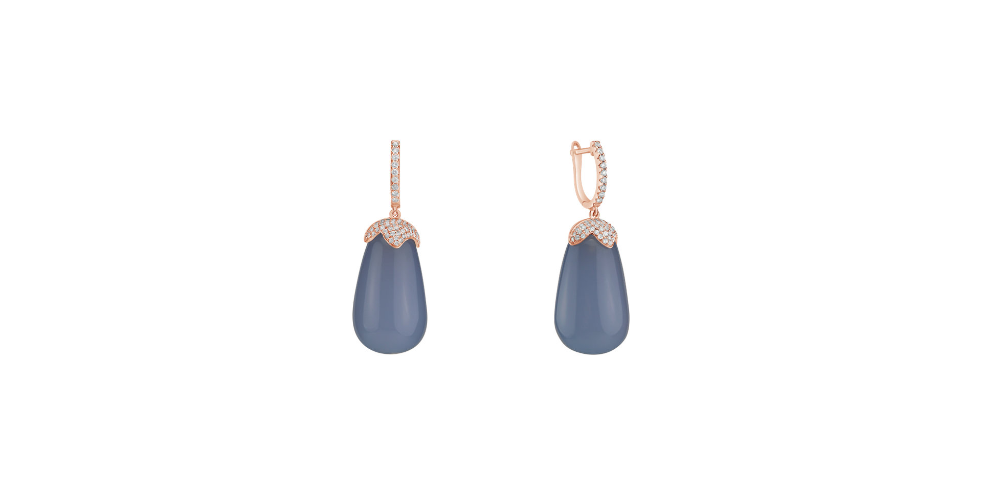 Diamond earrings with Chalcedony Soraya