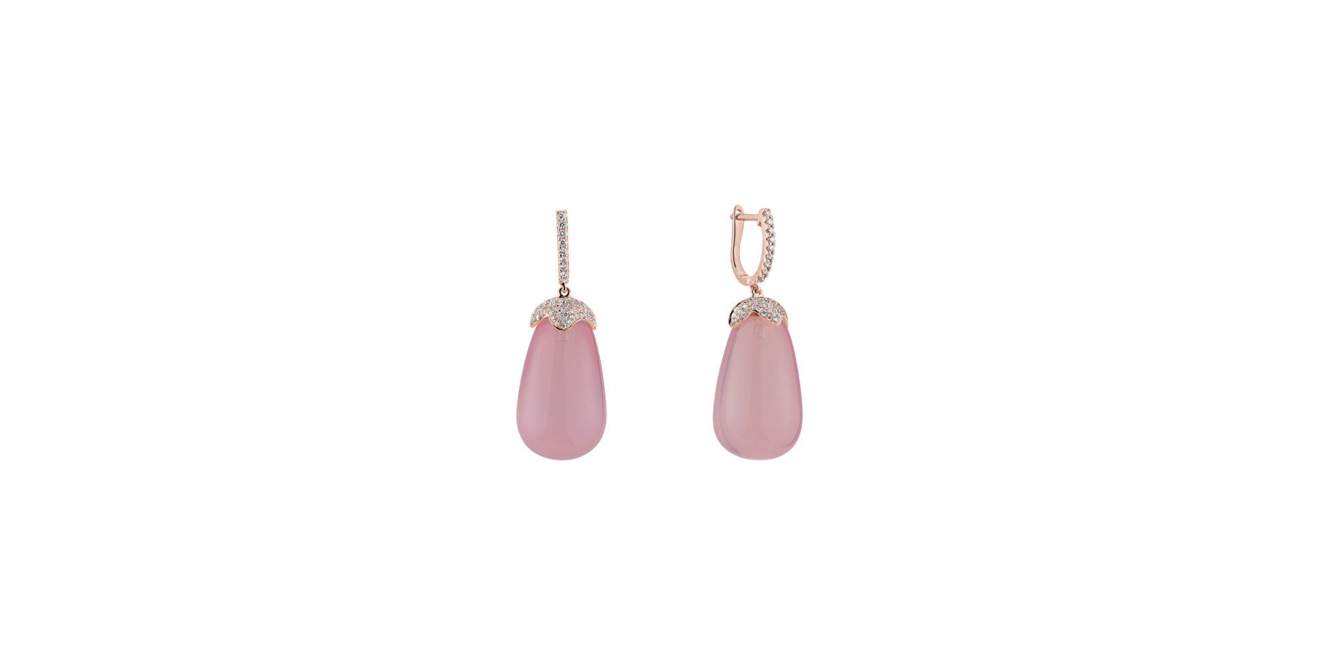 Diamond earrings with Rose Quartz Soraya