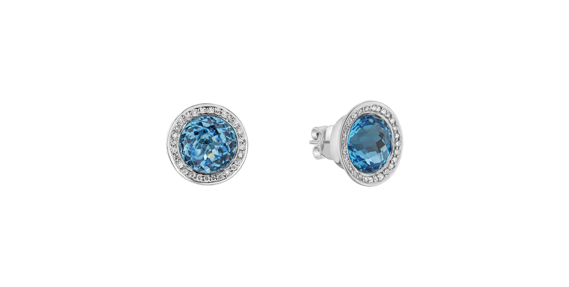 Diamond earrings with Topaz Monde