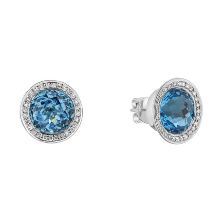 Diamond earrings with Topaz Monde