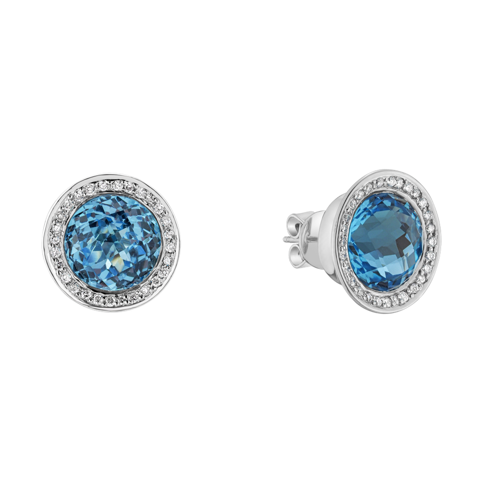 Diamond earrings with Topaz Monde