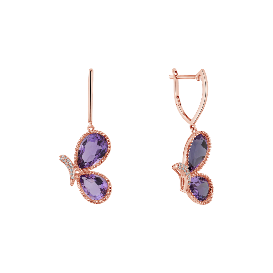 Diamond earrings with Amethyst Ultra Beauty