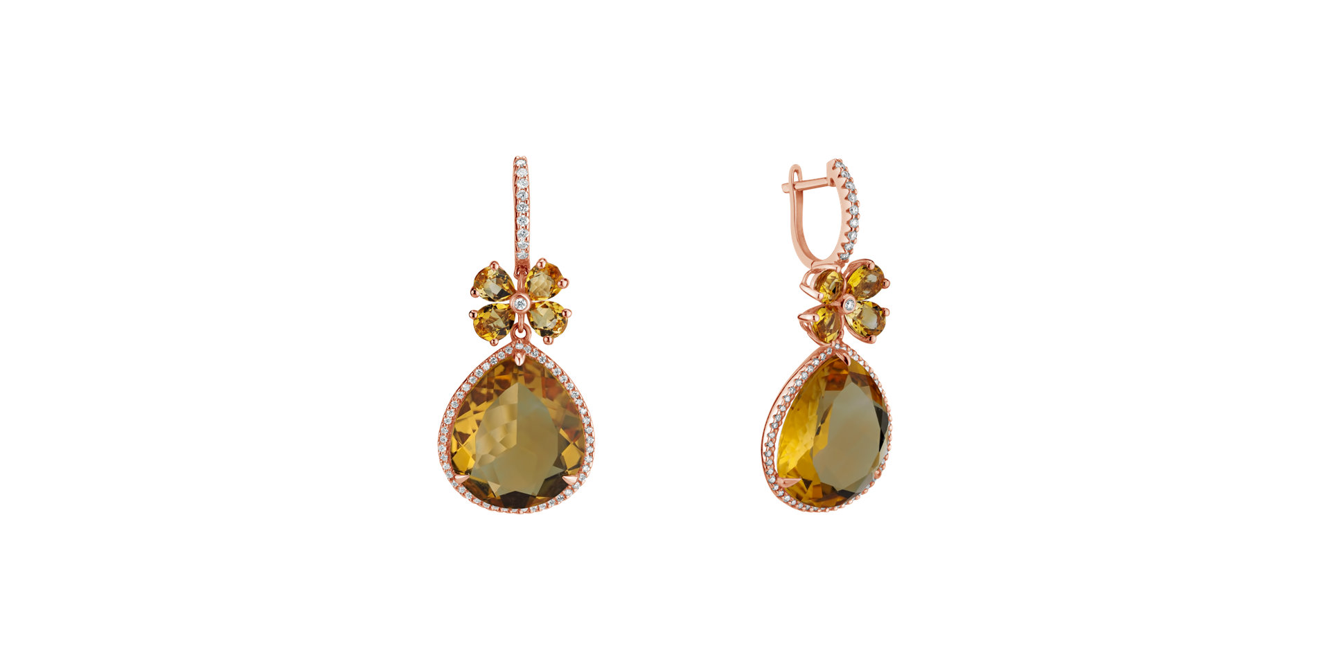 Diamond earrings with Citríne Freida
