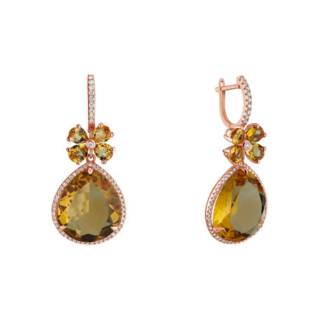 Diamond earrings with Citríne Freida