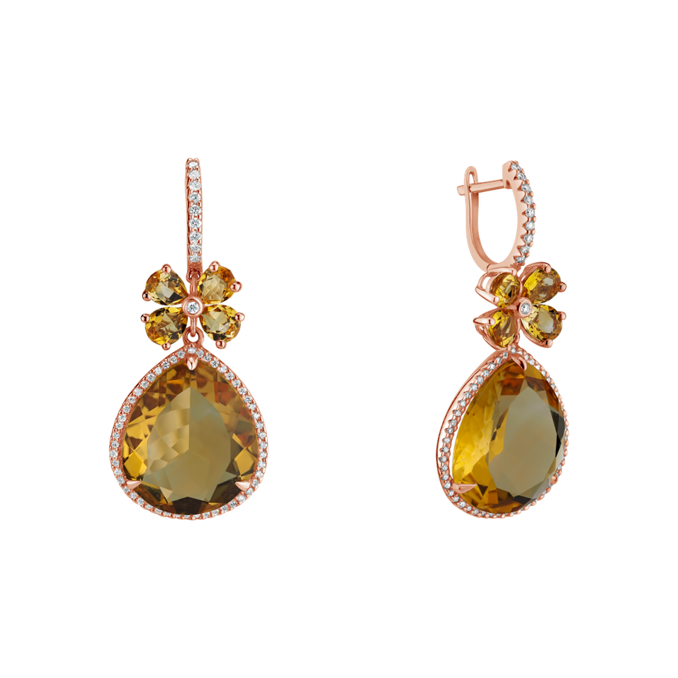 Diamond earrings with Citríne Freida