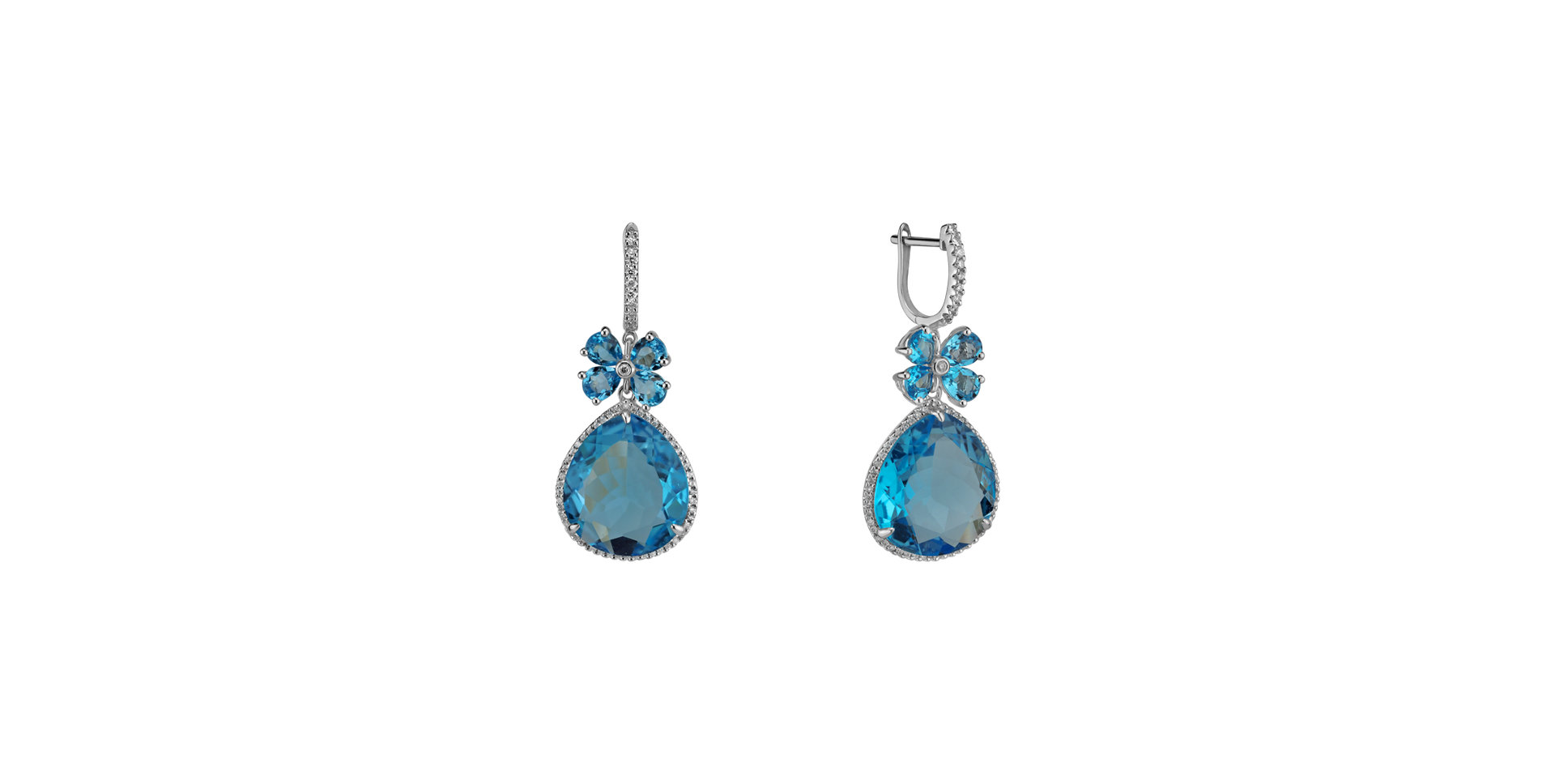 Diamond earrings with Topaz Freida
