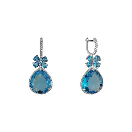 Diamond earrings with Topaz Freida