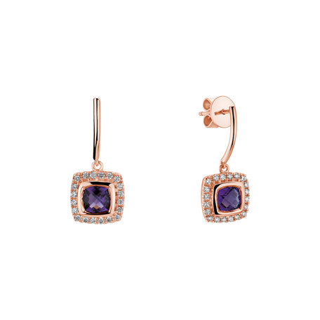 Diamond earrings with Amethyst Morcant