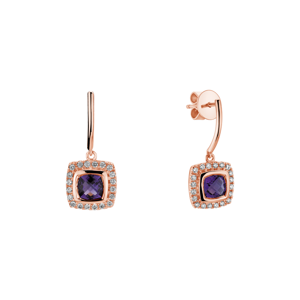Diamond earrings with Amethyst Morcant
