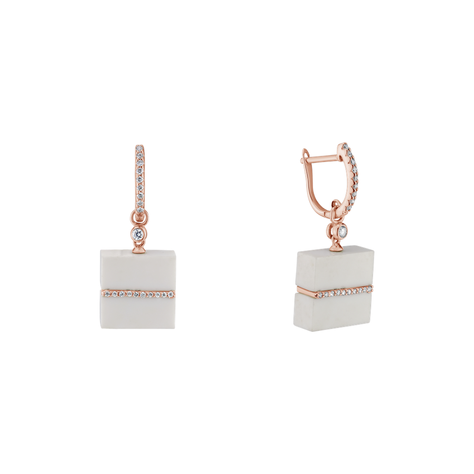 Diamond earrings with Agate Fairy Land