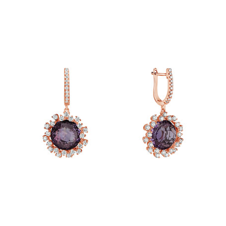 Diamond earrings with Amethyst Vera
