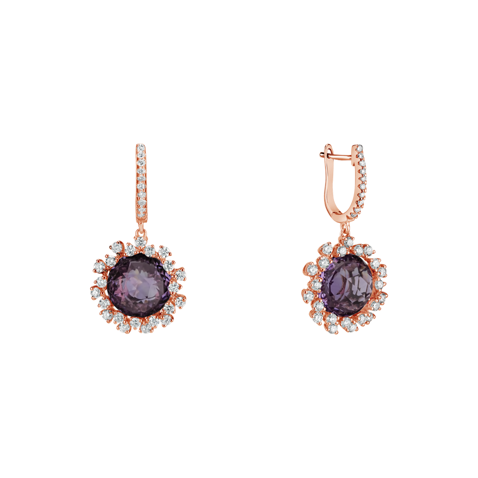 Diamond earrings with Amethyst Vera