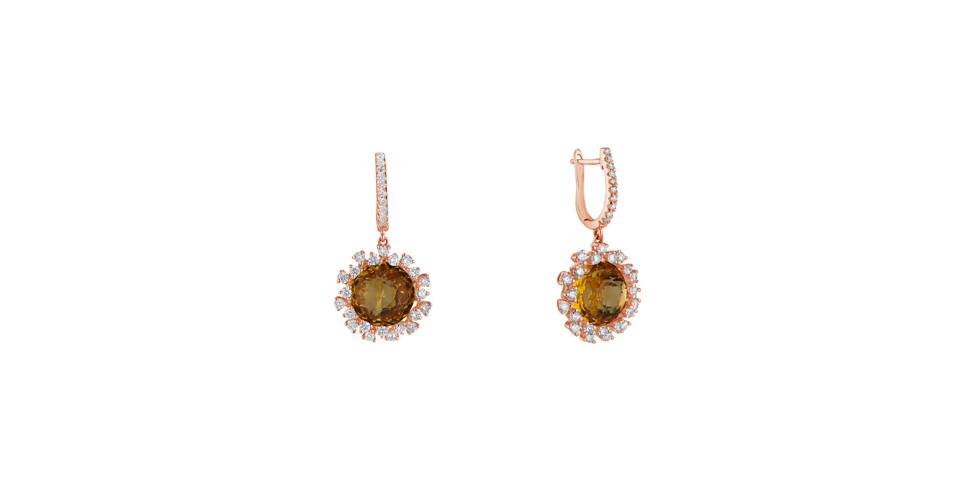 Diamond earrings with Citríne Vera