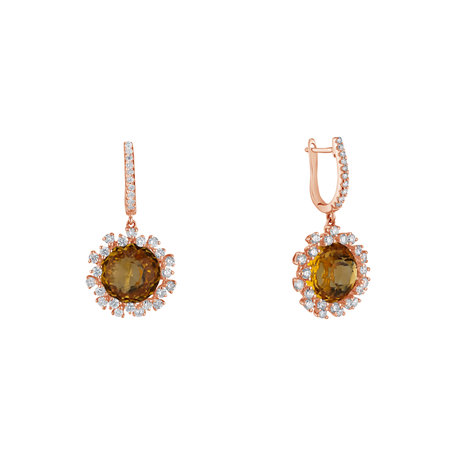 Diamond earrings with Citríne Vera