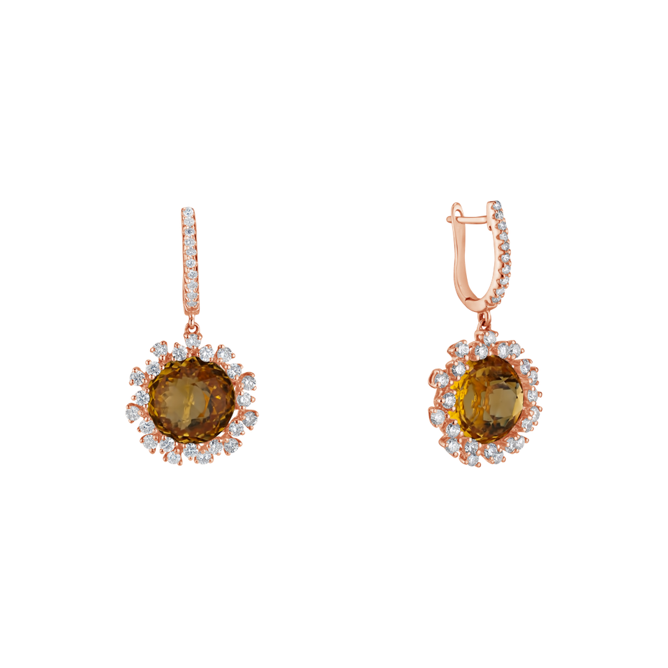 Diamond earrings with Citríne Vera