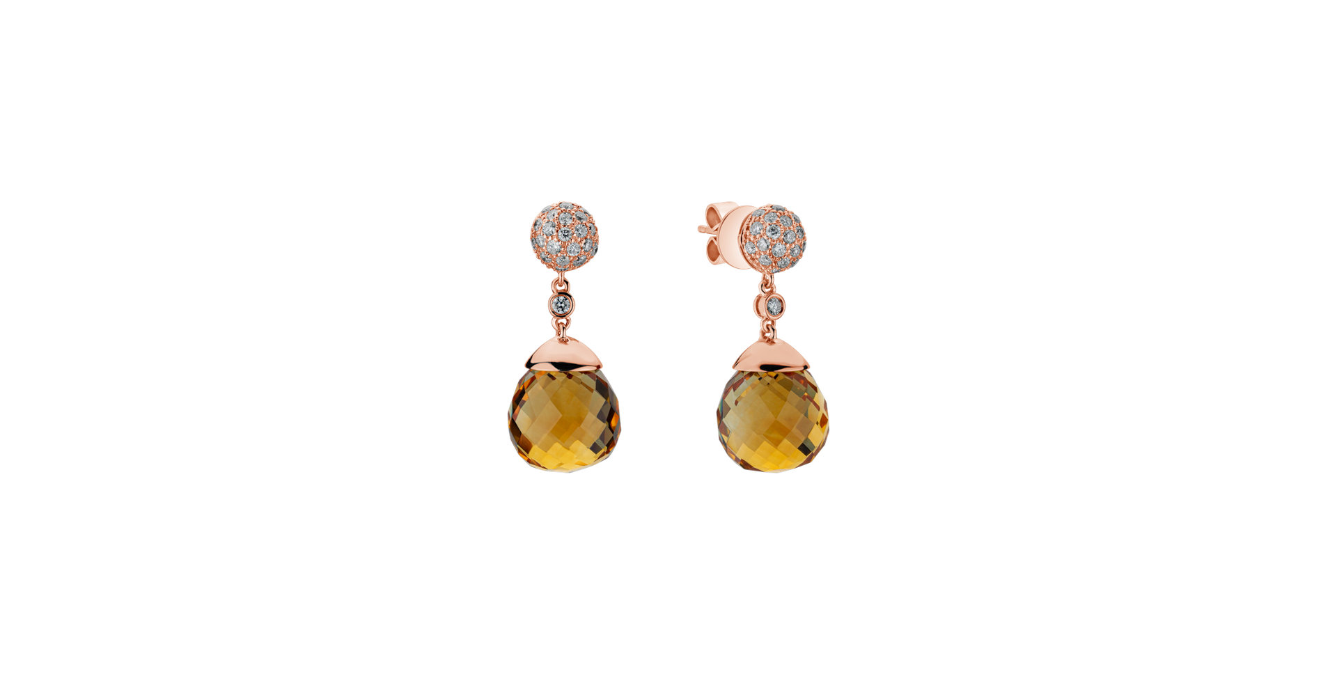 Diamond earrings with Citríne Gianpaola