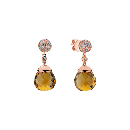 Diamond earrings with Citríne Gianpaola