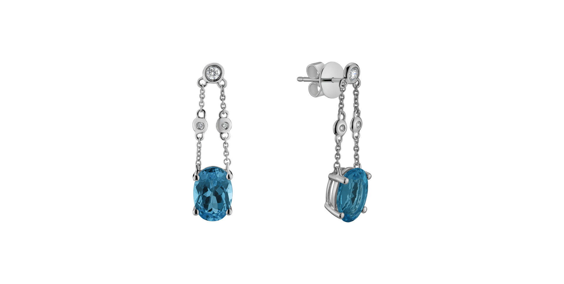 Diamond earrings with Topaz Teressa