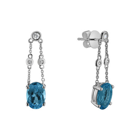 Diamond earrings with Topaz Teressa