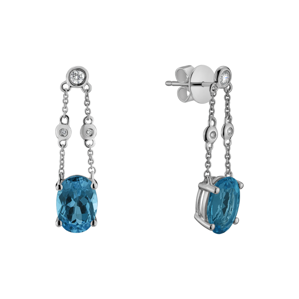 Diamond earrings with Topaz Teressa