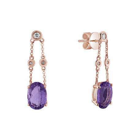 Diamond earrings with Amethyst Teressa
