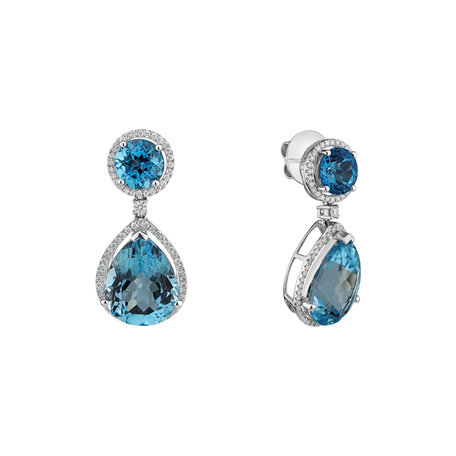 Diamond earrings with Topaz Vedas