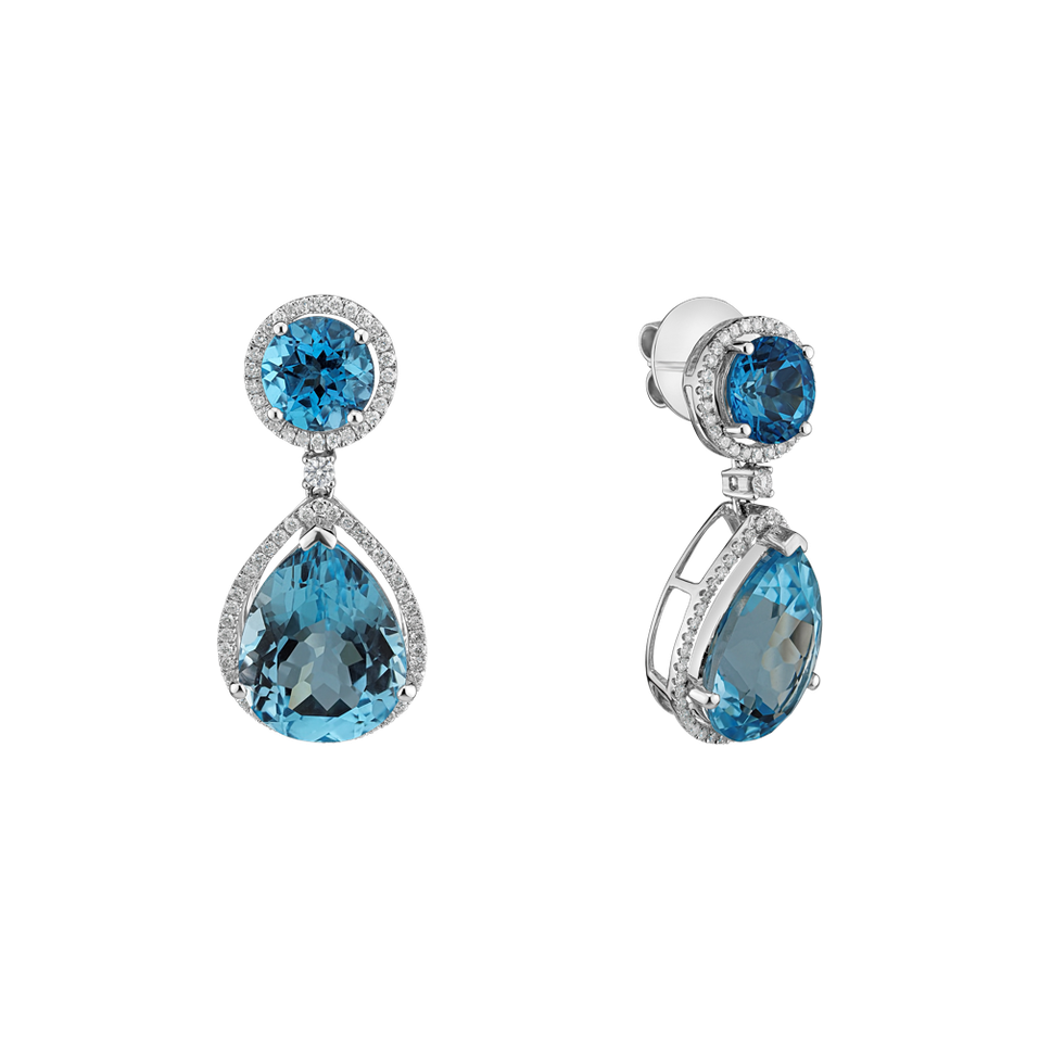 Diamond earrings with Topaz Vedas