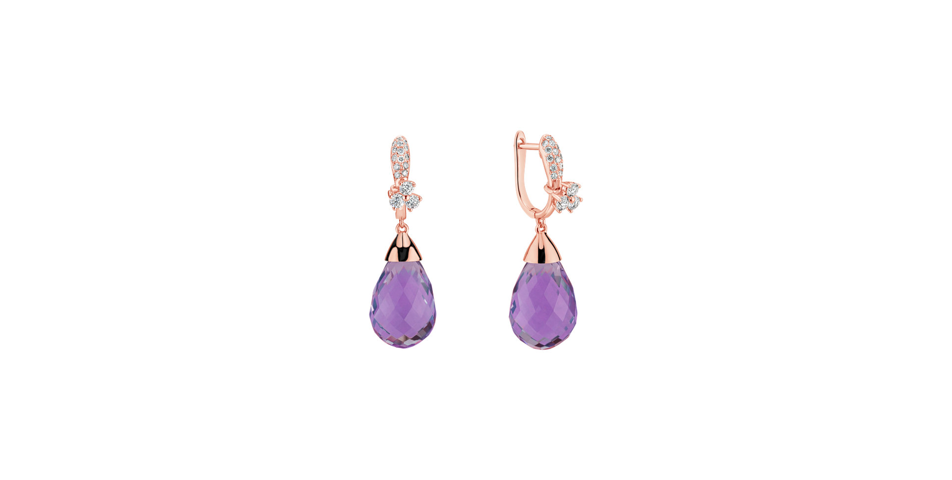 Diamond earrings with Amethyst Nena