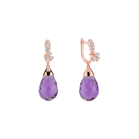 Diamond earrings with Amethyst Nena
