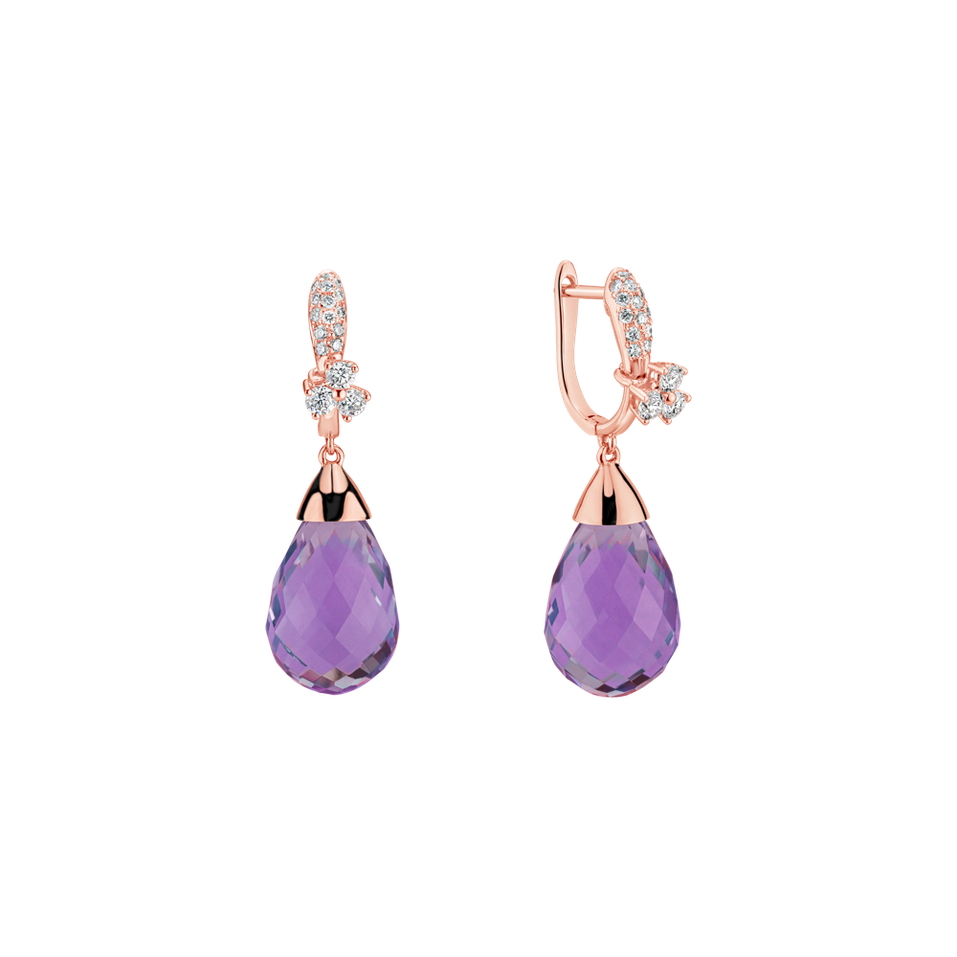 Diamond earrings with Amethyst Nena
