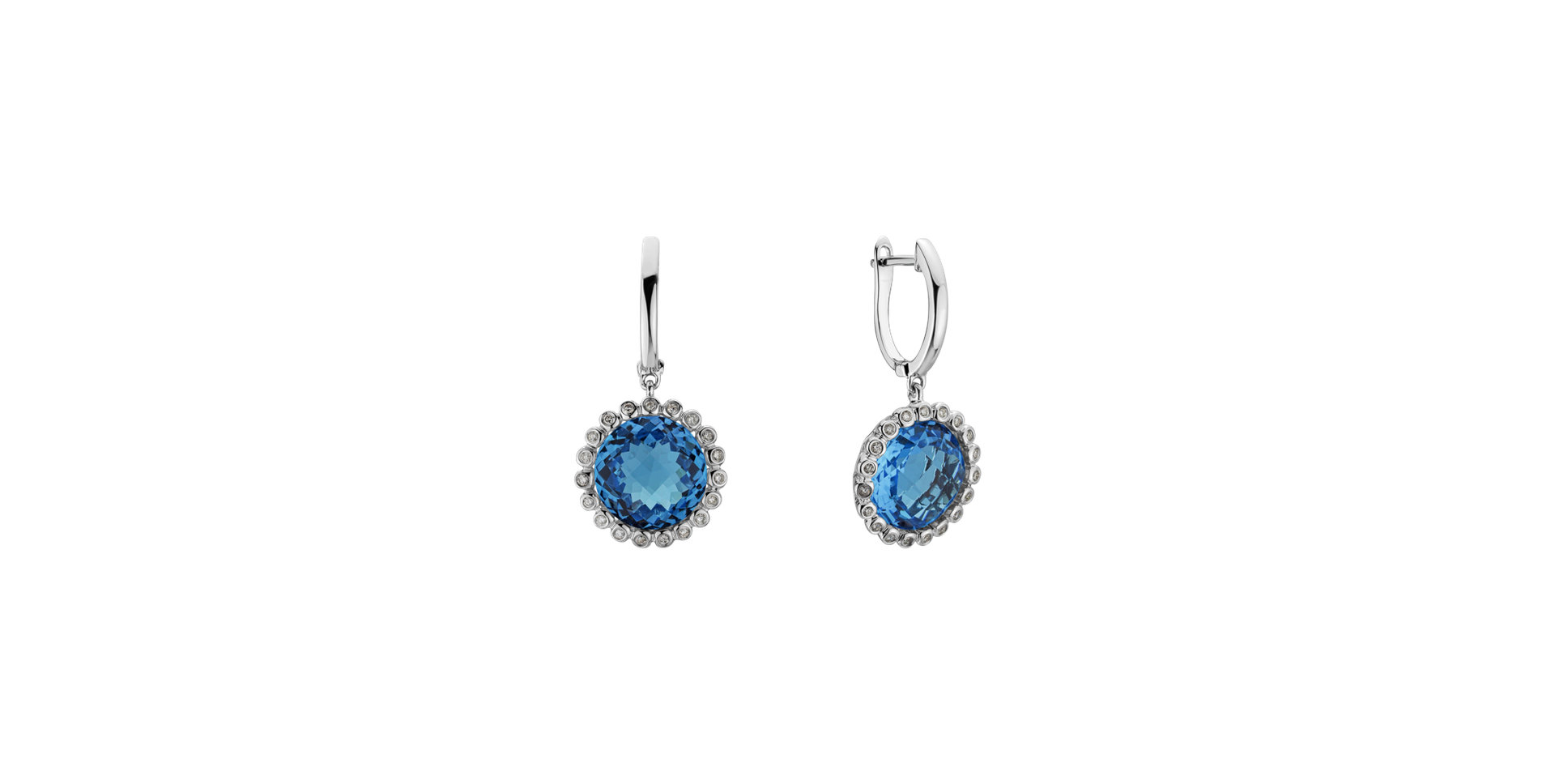 Diamond earrings with Topaz Radiant Aurora