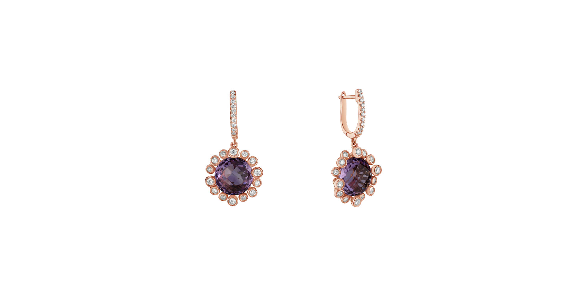 Diamond earrings with Amethyst Caroline