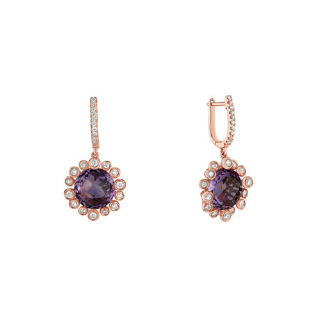 Diamond earrings with Amethyst Caroline