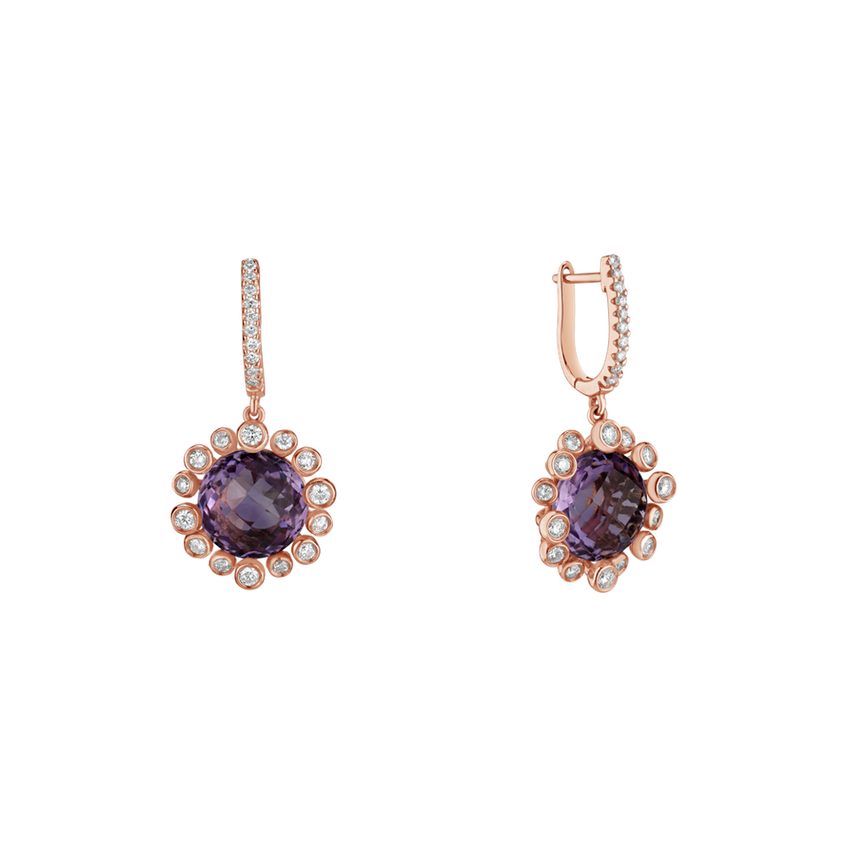 Diamond earrings with Amethyst Caroline