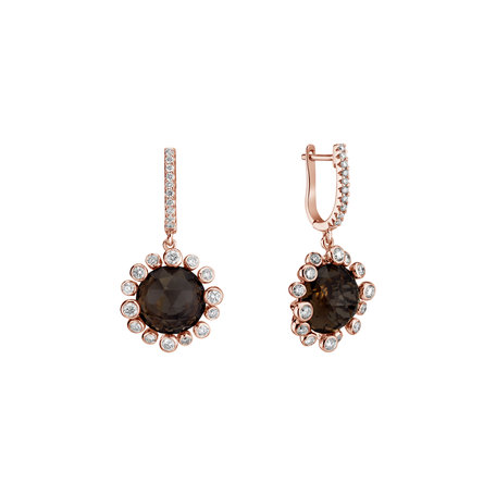 Diamond earrings with Quartz Caroline
