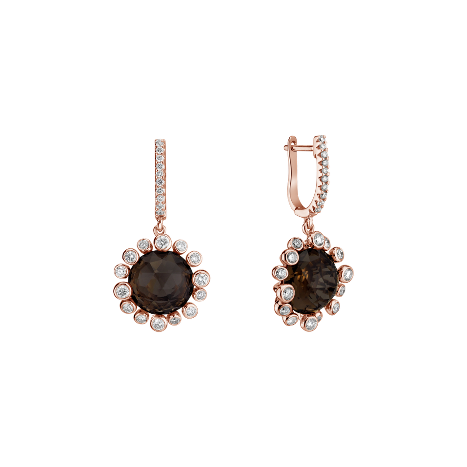 Diamond earrings with Quartz Caroline