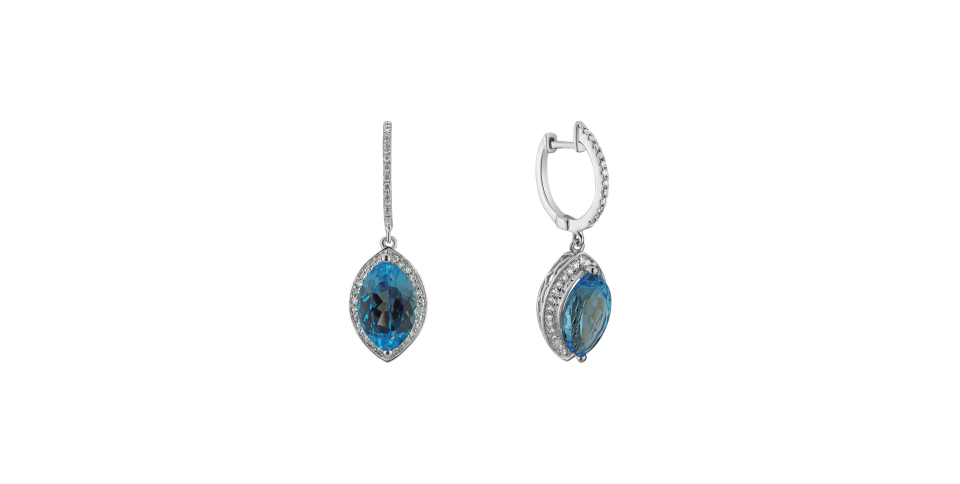 Diamond earrings with Topaz Gilded