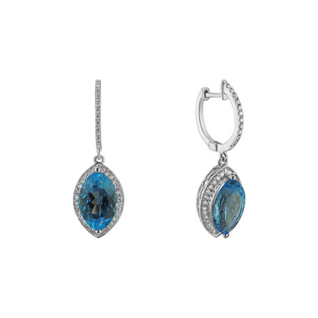 Diamond earrings with Topaz Gilded