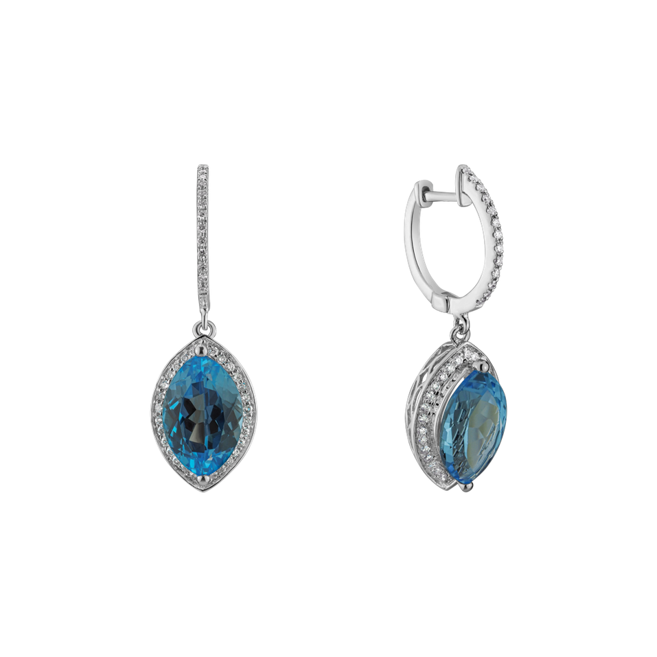 Diamond earrings with Topaz Gilded