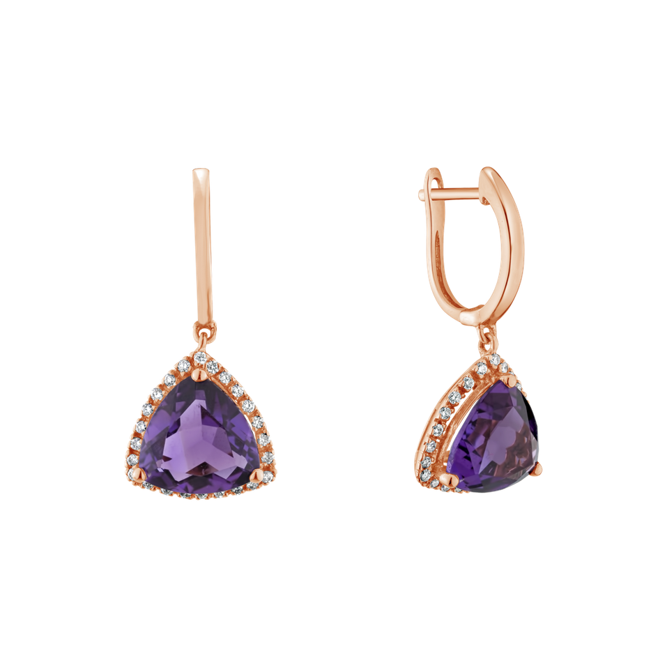 Diamond earrings with Amethyst Ambitious Project