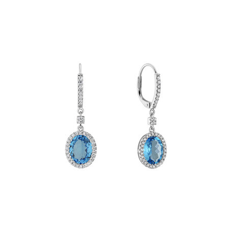 Diamond earrings with Topaz Strayer