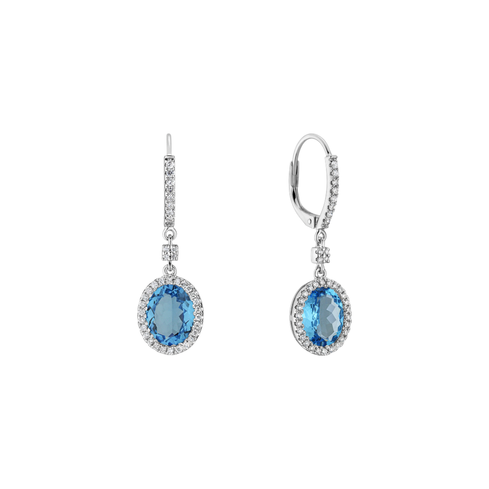 Diamond earrings with Topaz Strayer