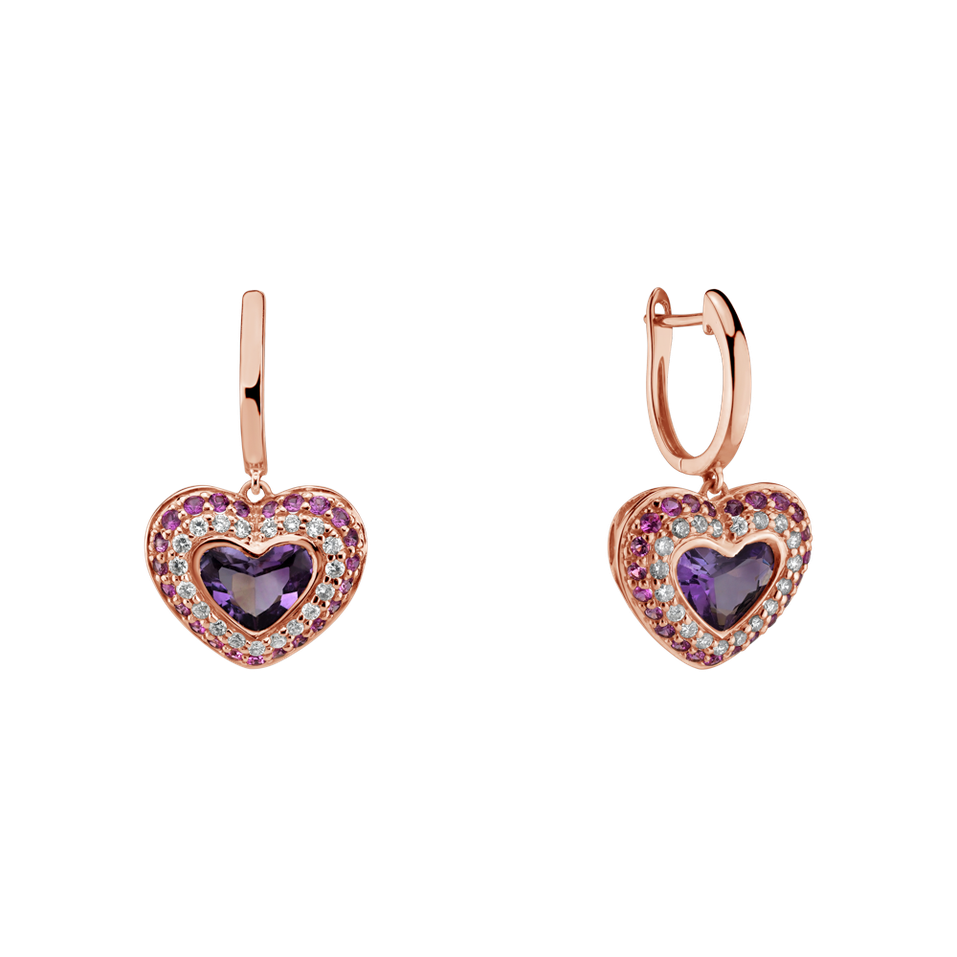 Diamond earrings, Sapphire and Amethyst Enid