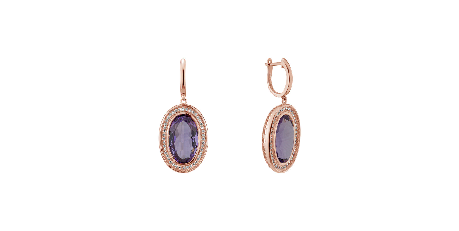 Diamond earrings with Amethyst Melissa