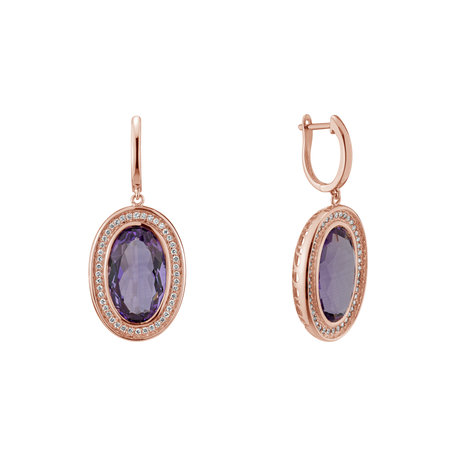 Diamond earrings with Amethyst Melissa