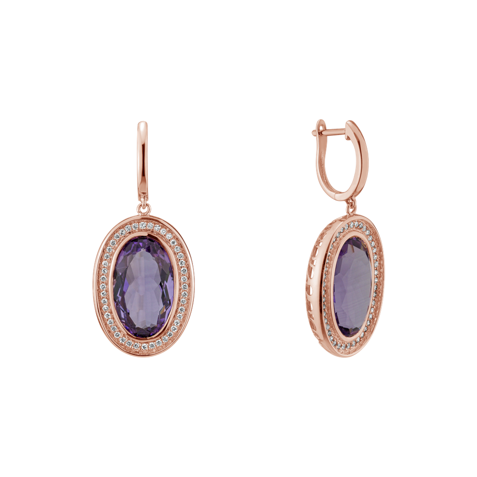 Diamond earrings with Amethyst Melissa