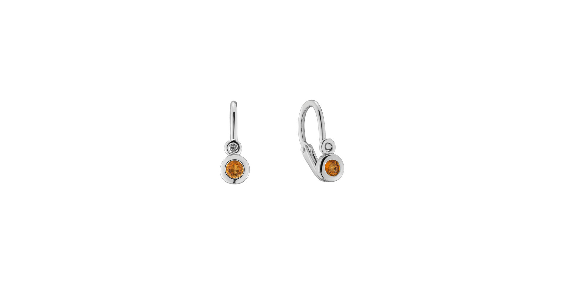 Children's earrings with Citrine Little Treasure