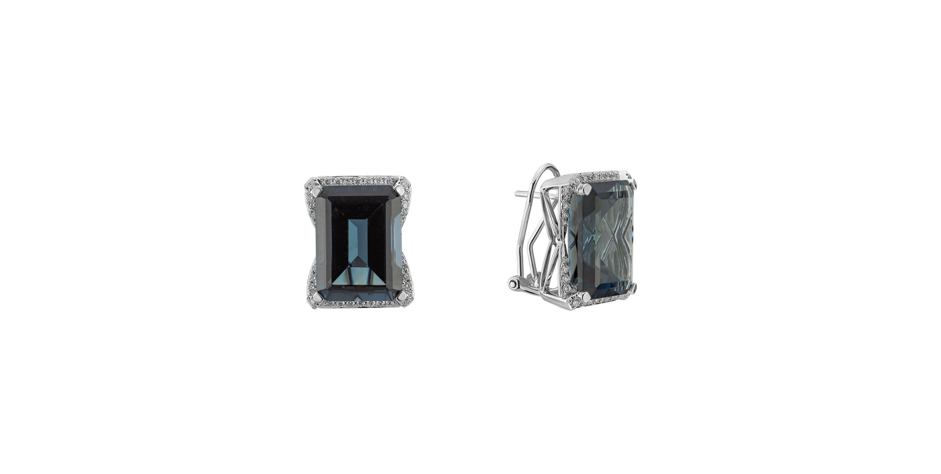 Diamond earrings with Topaz Blue Harmony